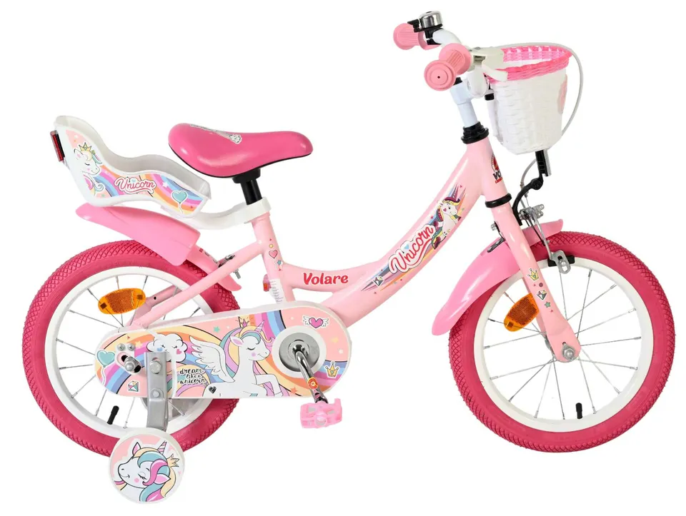 volare-unicorn-kinderfahrrad-14-zoll-rosa-einhorn image 1