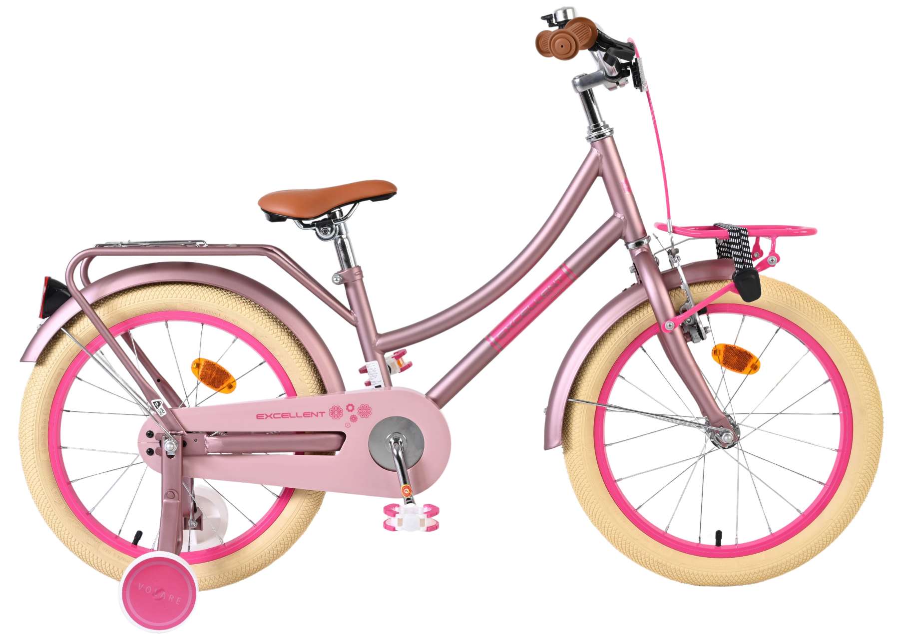 volare-excellent-kinderfahrrad-18-zoll-matt-rosa-r-cktritt image 1