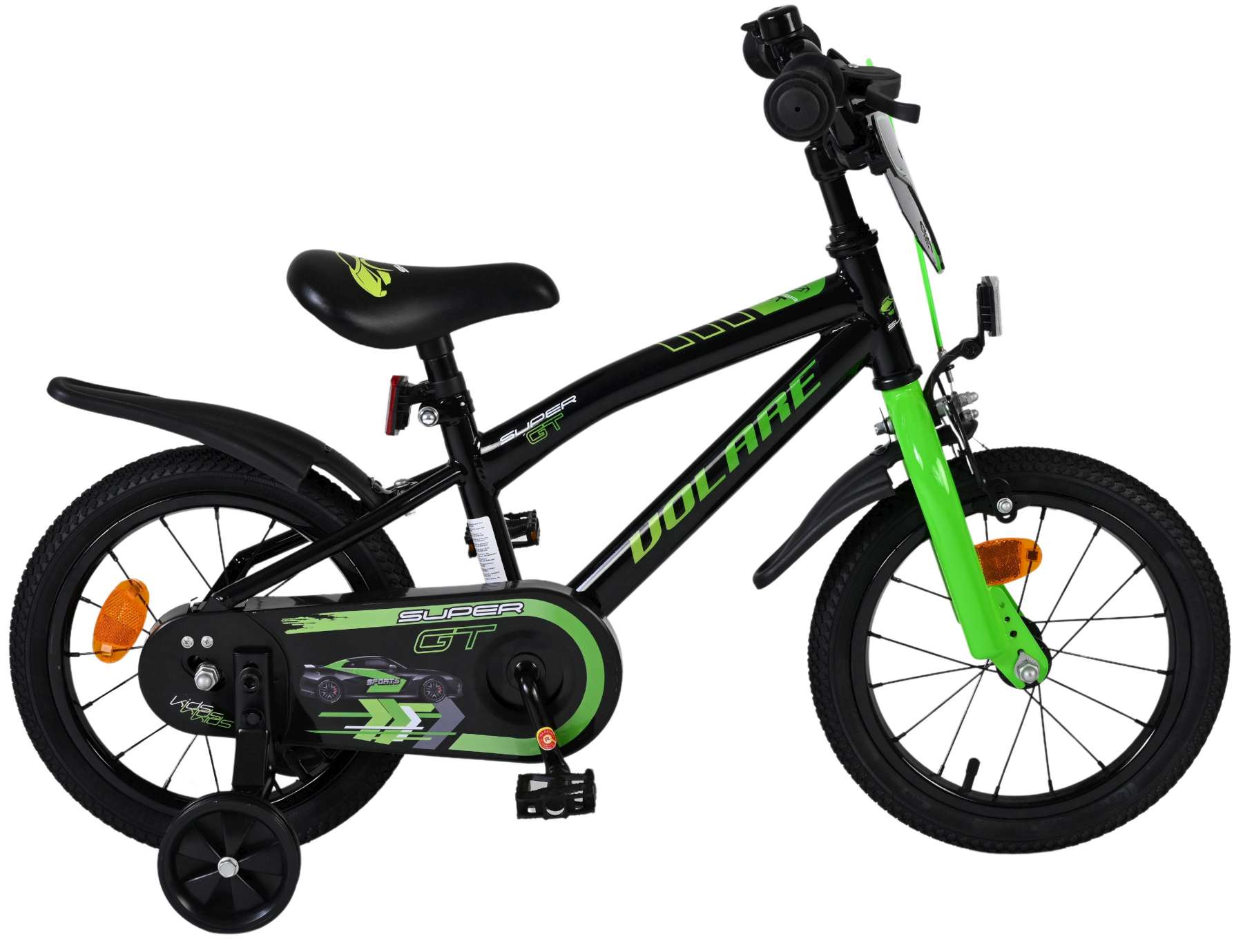 volare-super-gt-14-zoll-kinderfahrrad-gr-n-mit-st-tzr-dern image 1