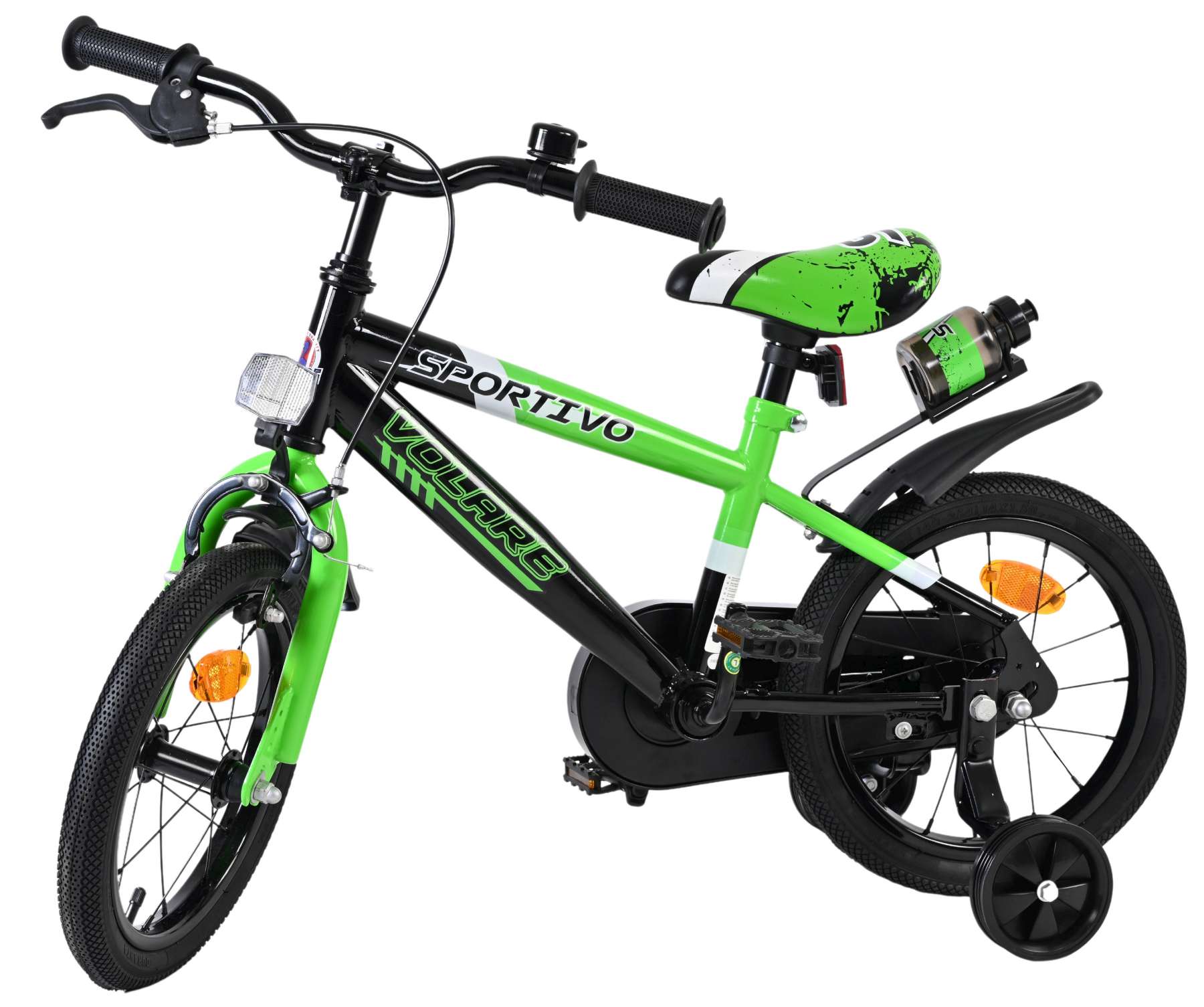 volare-sportivo-14-zoll-kinderfahrrad-jungen-gr-n-trinkflasche image 8