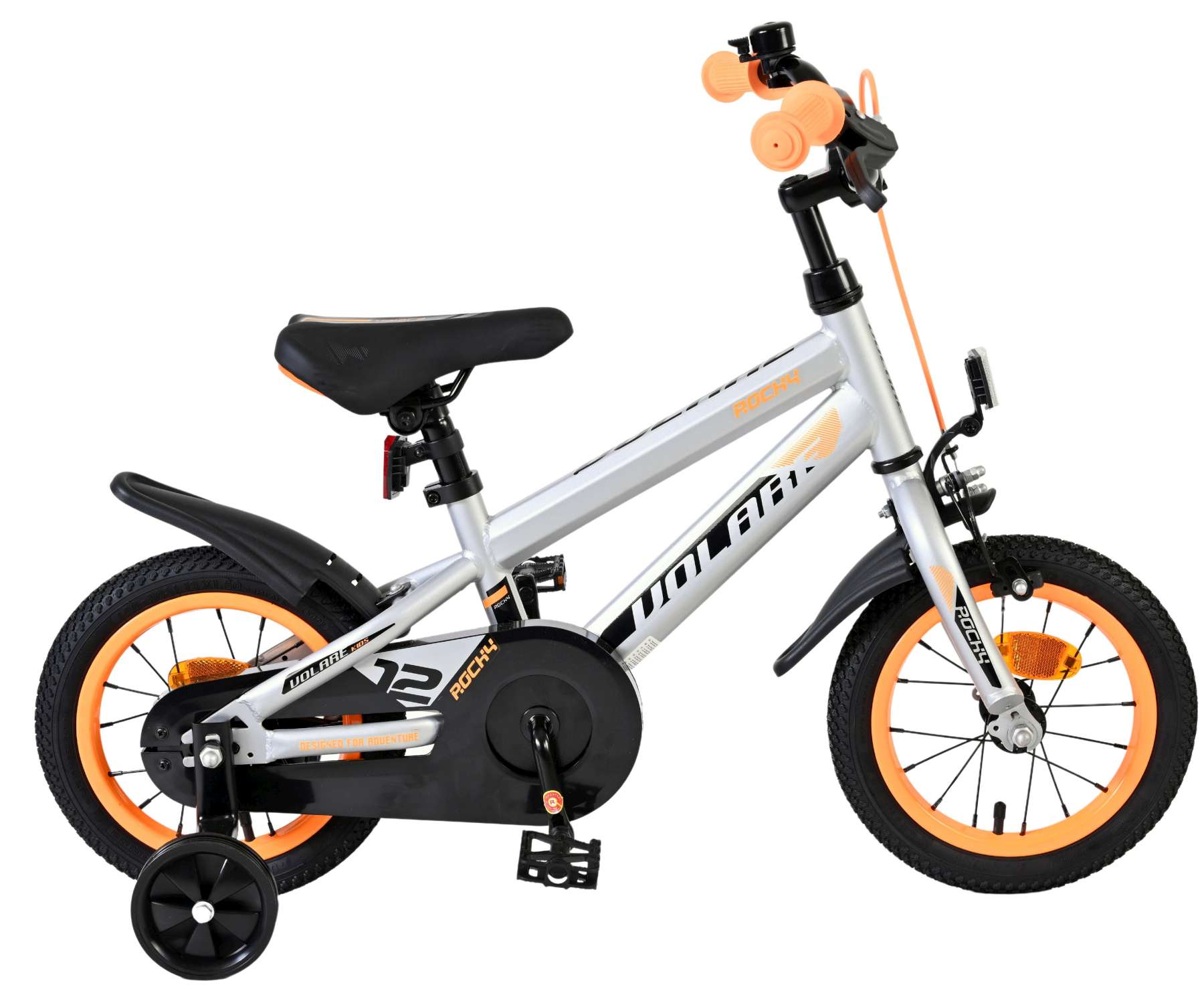 volare-rocky-12-zoll-kinderfahrrad-jungen-grau-r-cktrittbremse image 1