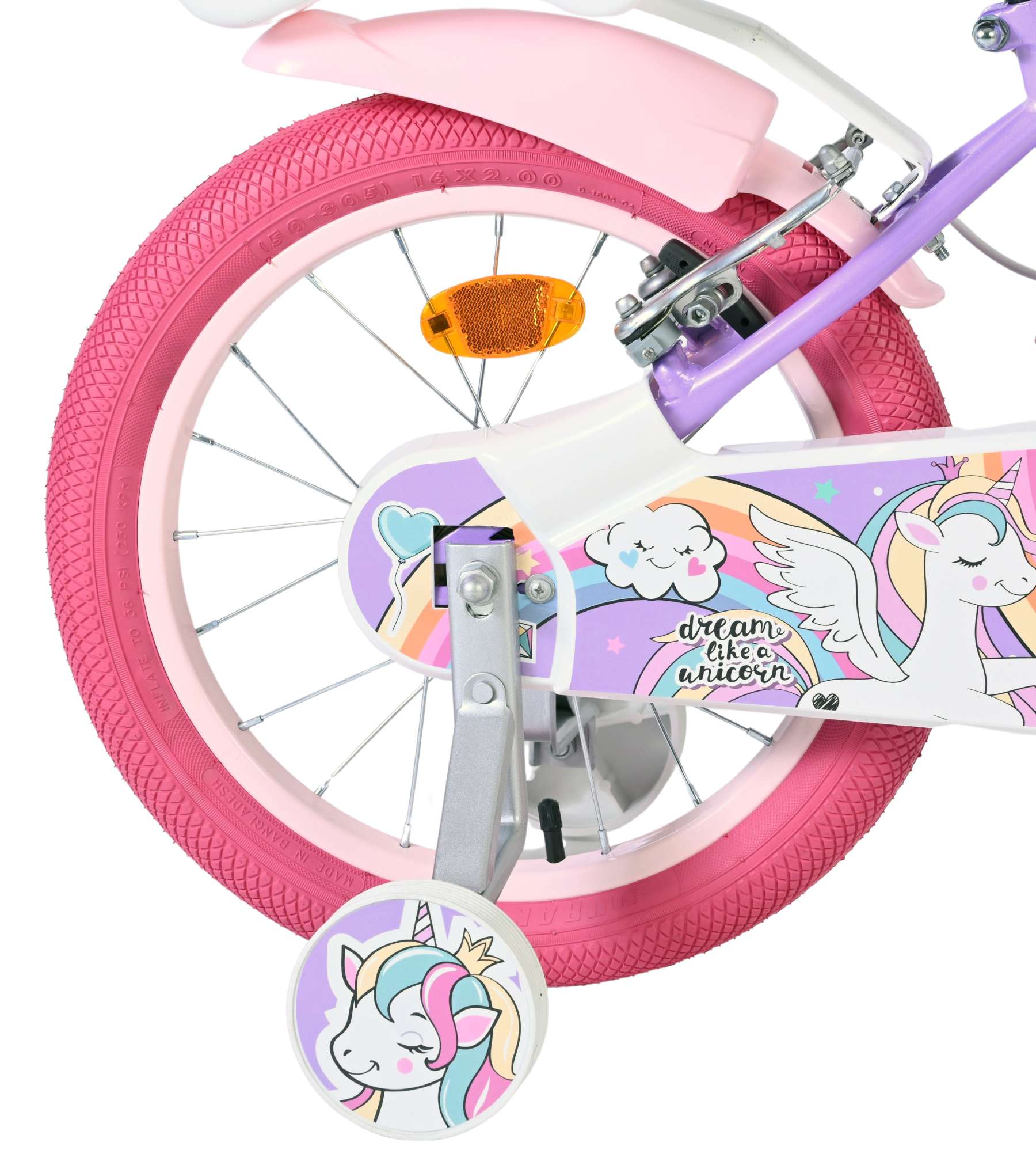 volare-unicorn-16-zoll-kinderfahrrad-lila-mit-korb-puppensitz image 2