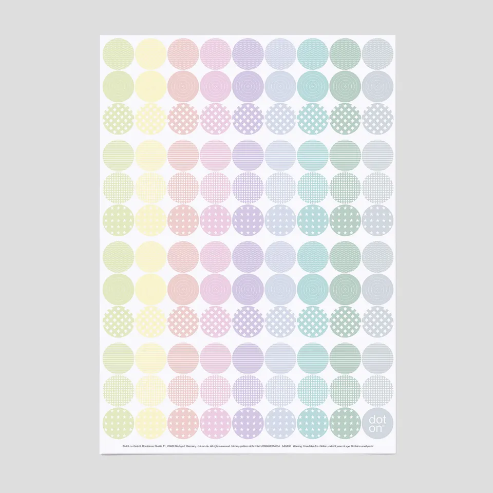 dot-on-bloomy-pattern-dots-klebepunkte-20-mm-pastell-muster image 1
