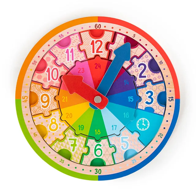 trendhaus-abc-champions-956491-lernuhr-holz-mit-puzzle-ab-5-jahren image 1