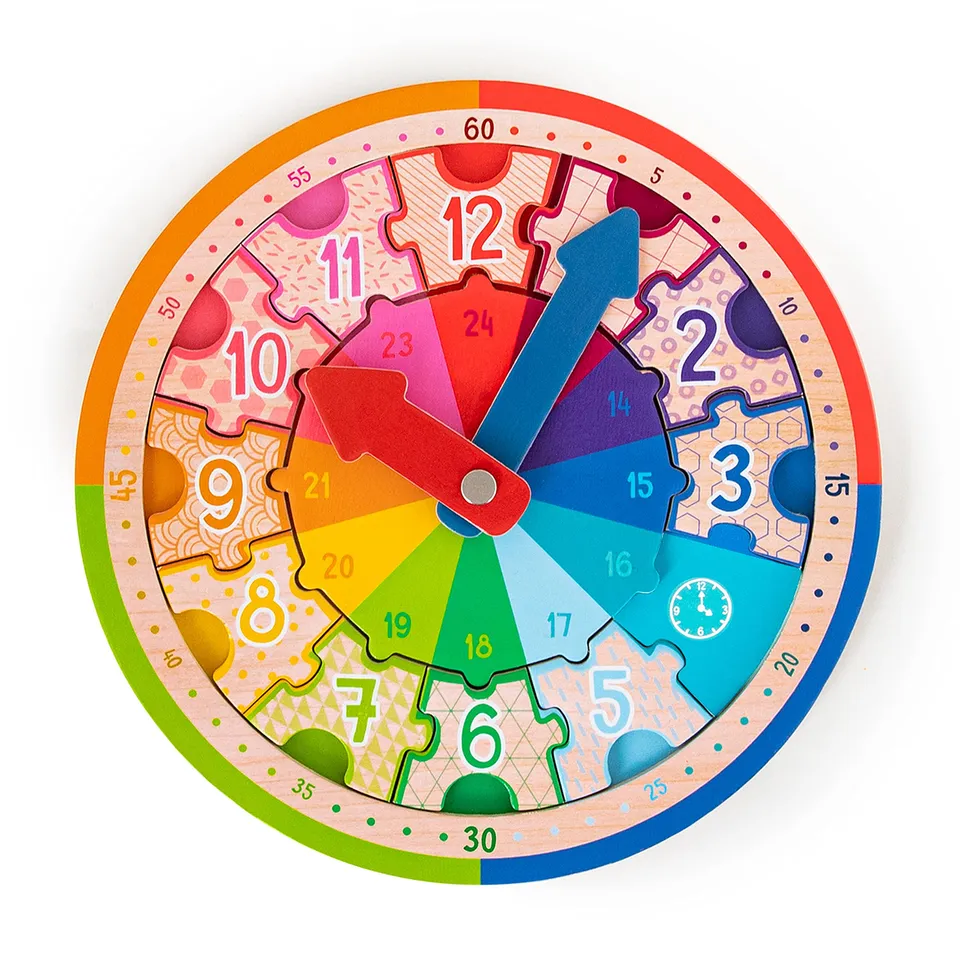 trendhaus-abc-champions-956491-lernuhr-holz-mit-puzzle-ab-5-jahren image 1